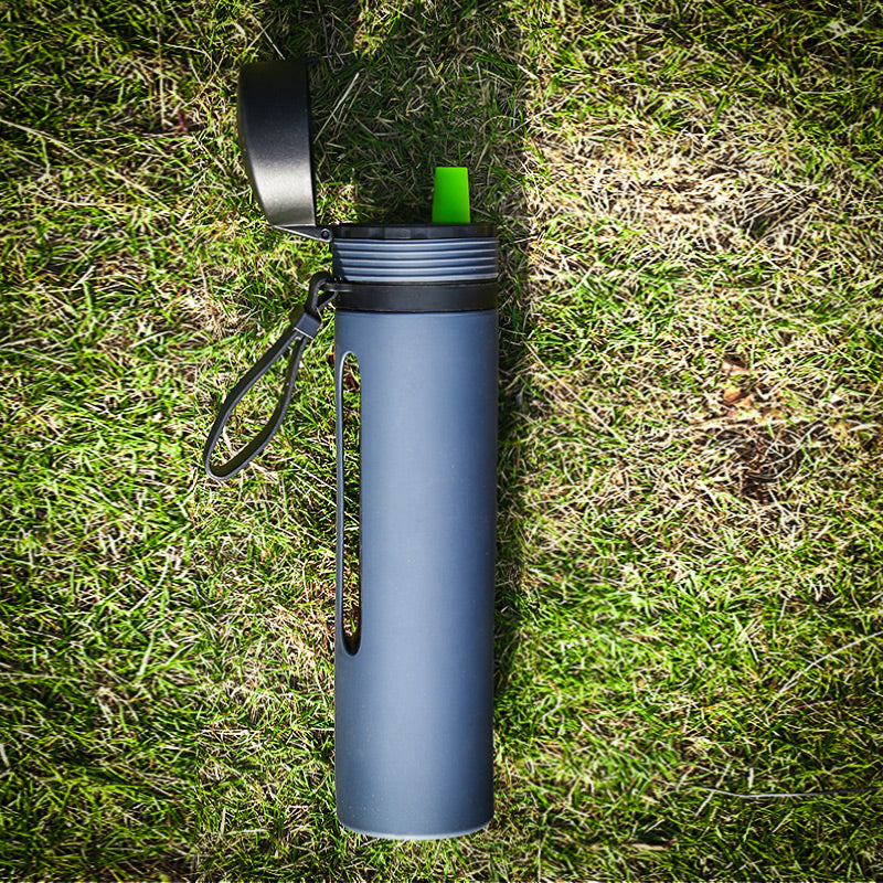Eco-Friendly 580mL Silicone Sports Drink Collapsible Foldable Water Bottle