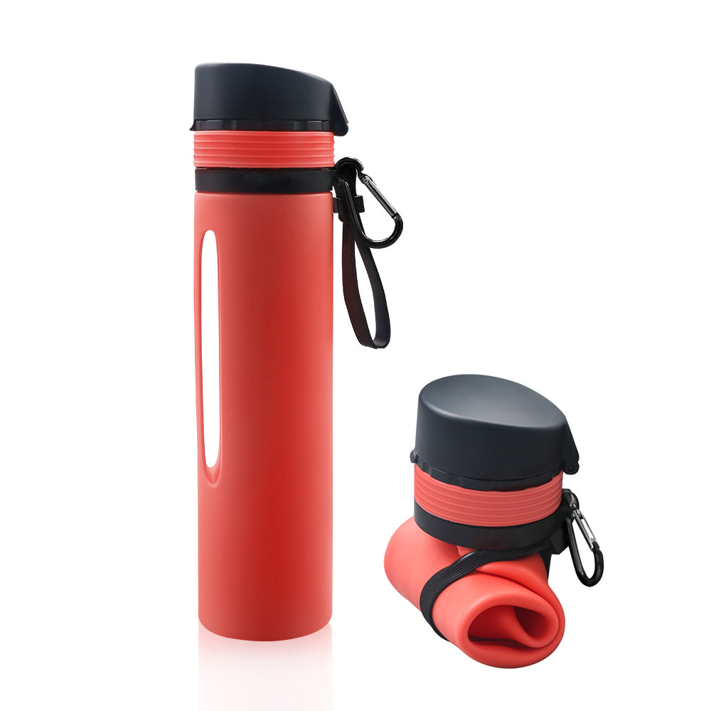 Eco-Friendly 580mL Silicone Sports Drink Collapsible Foldable Water Bottle